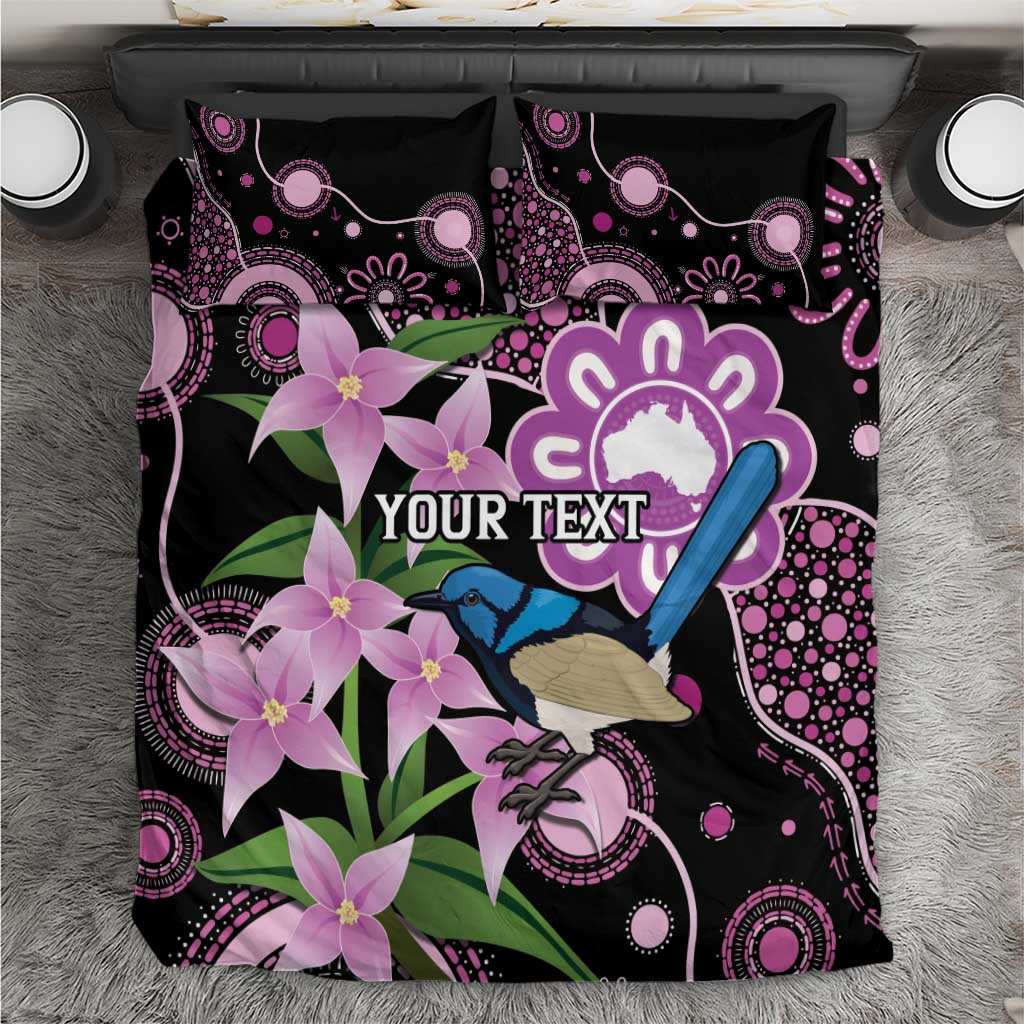 Personalised Australia Boronia And Malurus Cyaneus Bedding Set Aboriginal Art - Vibe Hoodie Shop
