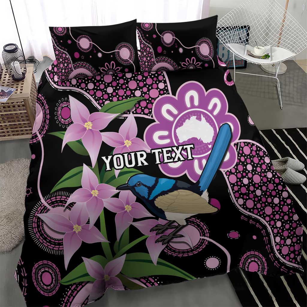 Personalised Australia Boronia And Malurus Cyaneus Bedding Set Aboriginal Art - Vibe Hoodie Shop