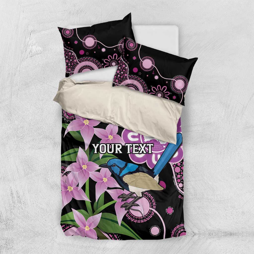 Personalised Australia Boronia And Malurus Cyaneus Bedding Set Aboriginal Art - Vibe Hoodie Shop