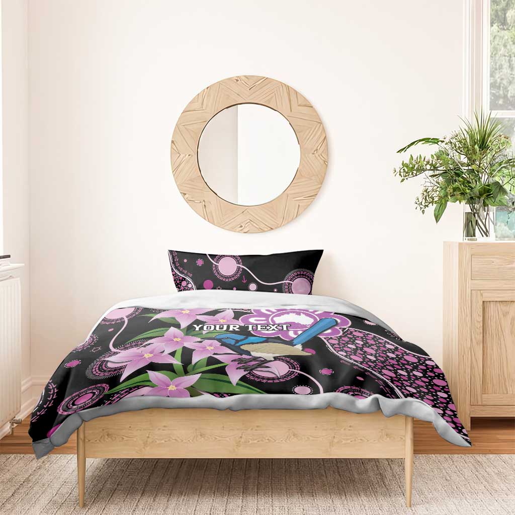Personalised Australia Boronia And Malurus Cyaneus Bedding Set Aboriginal Art - Vibe Hoodie Shop