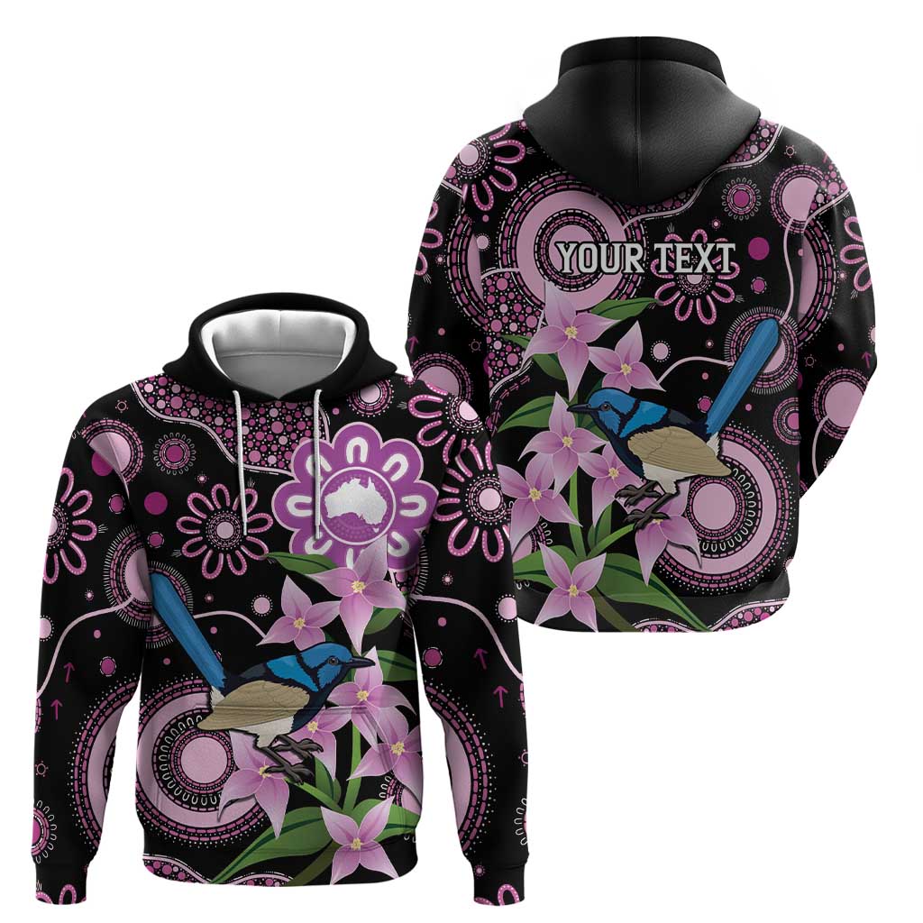 Personalised Australia Boronia And Malurus Cyaneus Hoodie Aboriginal Art - Vibe Hoodie Shop