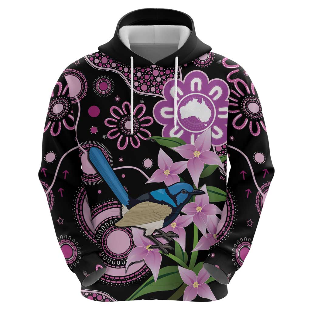 Personalised Australia Boronia And Malurus Cyaneus Hoodie Aboriginal Art - Vibe Hoodie Shop