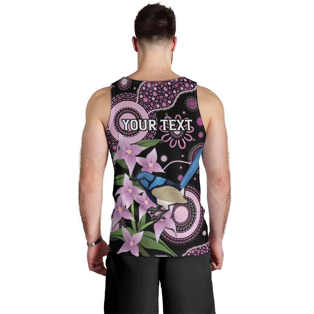 Personalised Australia Boronia And Malurus Cyaneus Men Tank Top Aboriginal Art - Vibe Hoodie Shop