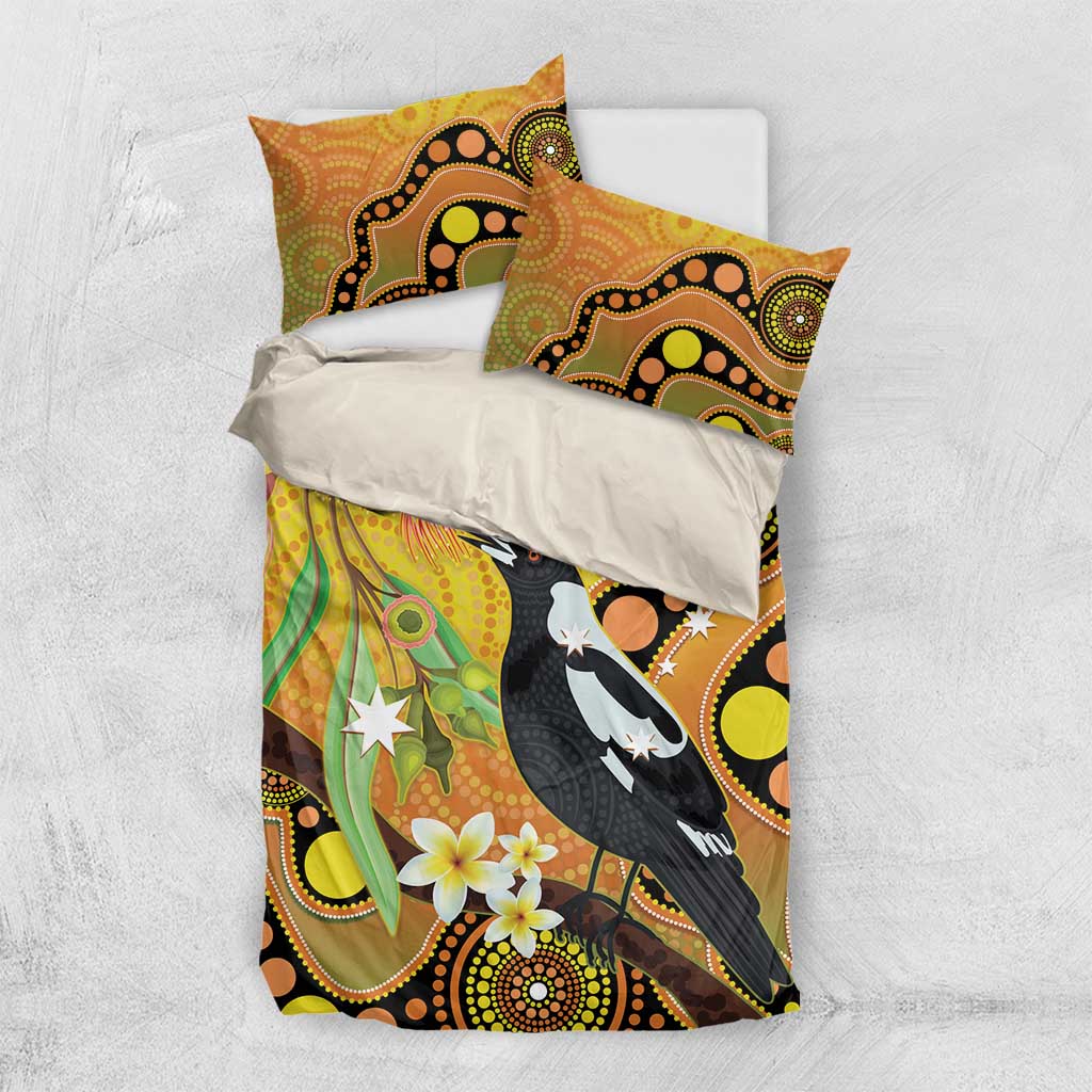 Australia Eucalyptus Flower And Magpie Bedding Set Aboriginal Art - Vibe Hoodie Shop