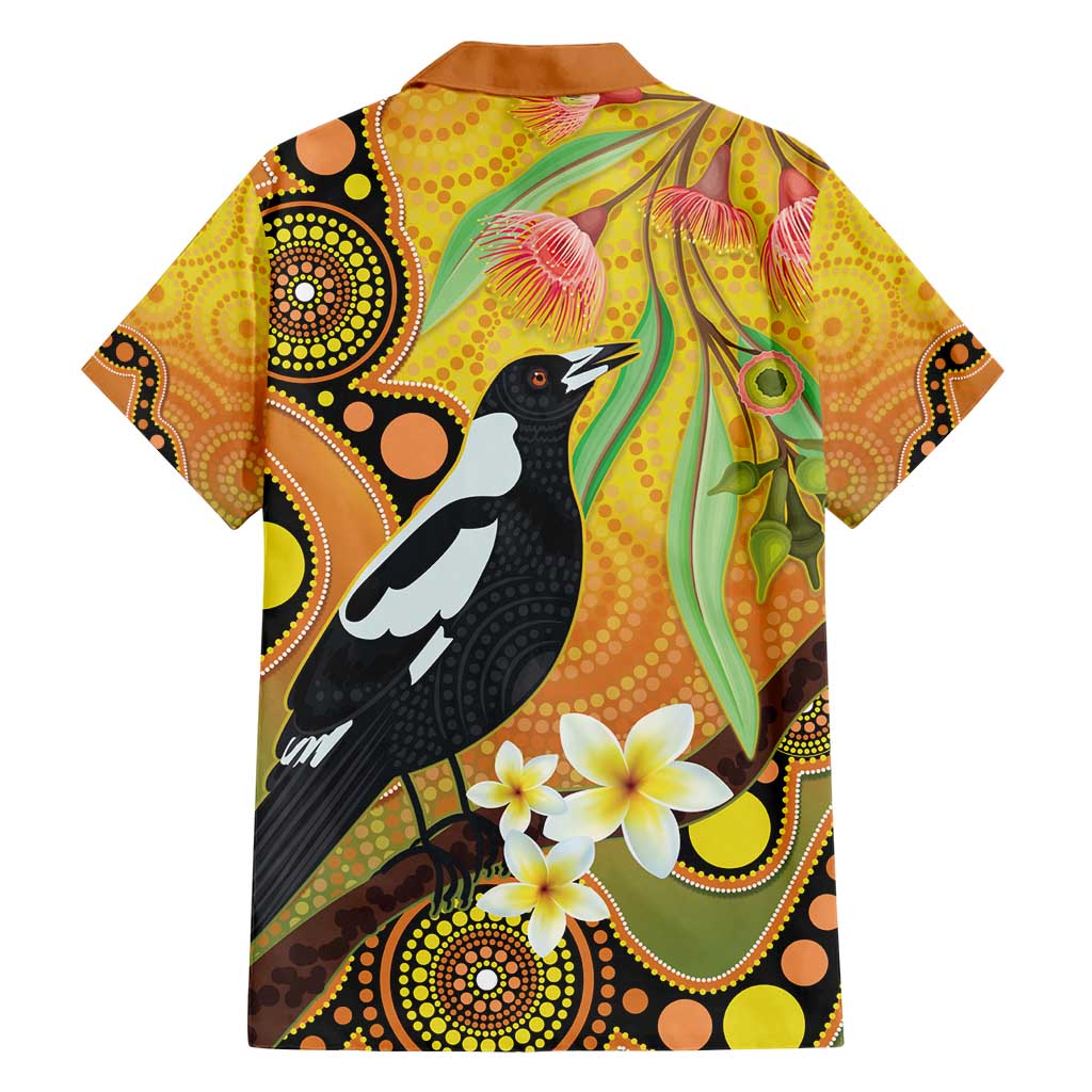 Australia Eucalyptus Flower And Magpie Hawaiian Shirt Aboriginal Art - Vibe Hoodie Shop