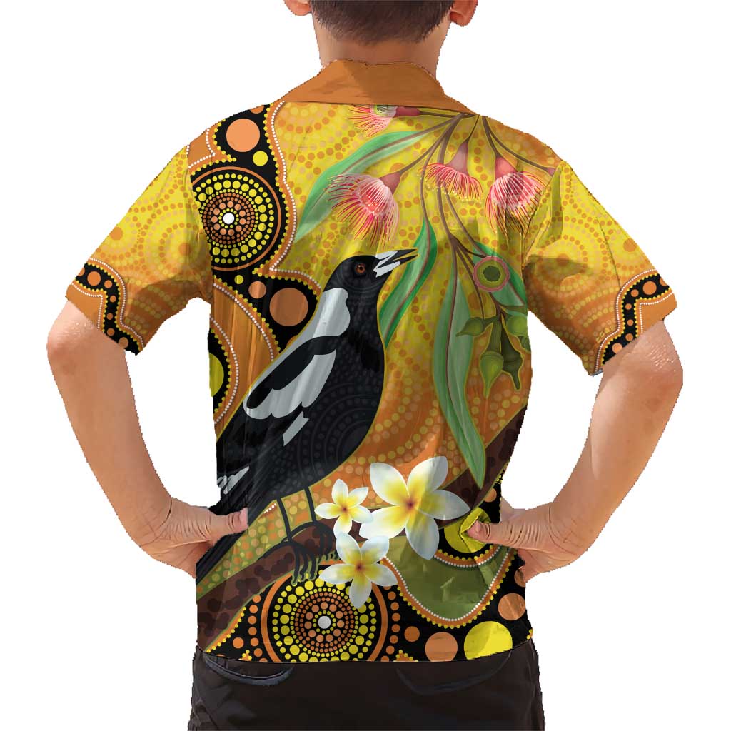 Australia Eucalyptus Flower And Magpie Hawaiian Shirt Aboriginal Art - Vibe Hoodie Shop