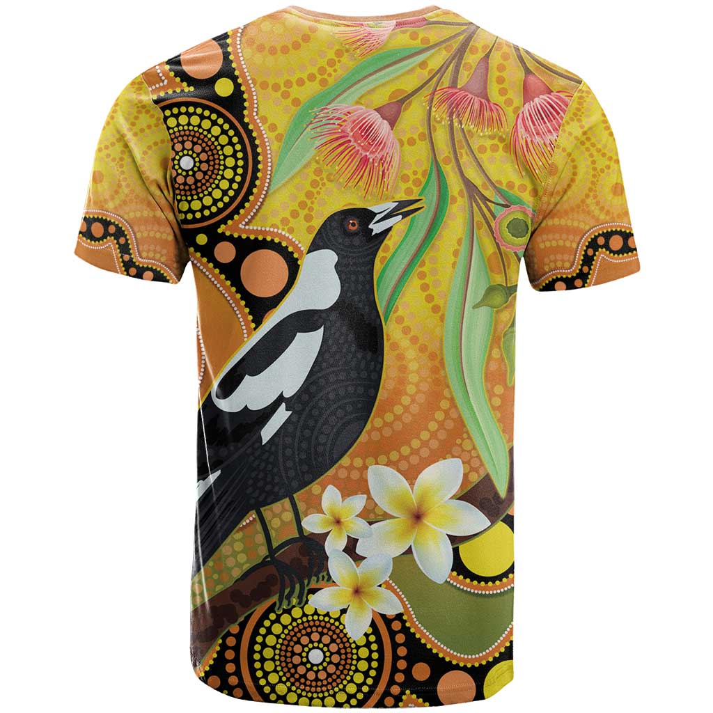 Australia Eucalyptus Flower And Magpie T Shirt Aboriginal Art - Vibe Hoodie Shop