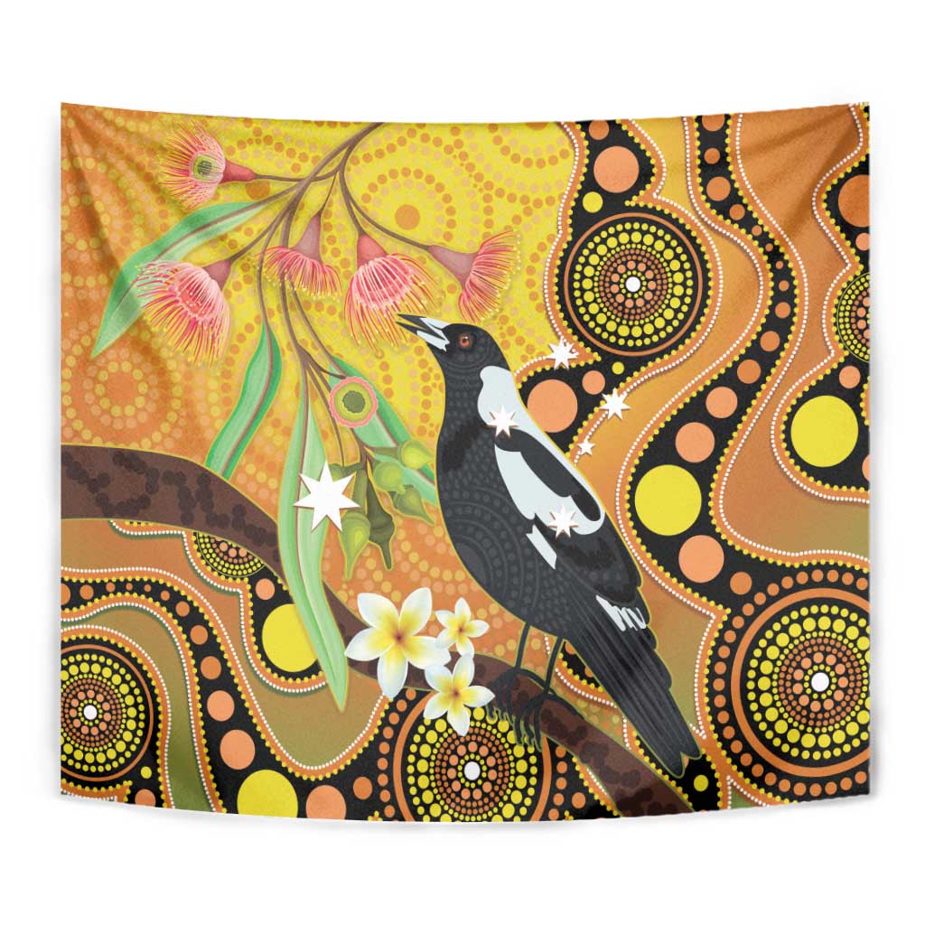 Australia Eucalyptus Flower And Magpie Tapestry Aboriginal Art - Vibe Hoodie Shop