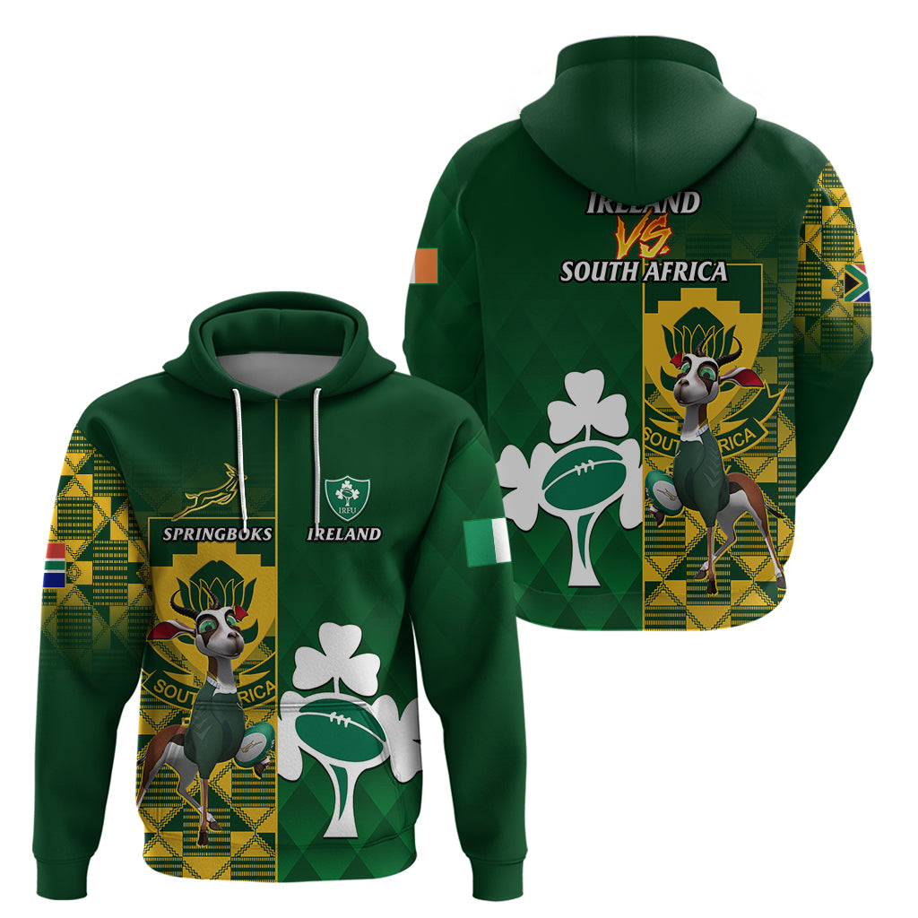 South Africa And Ireland Rugby Hoodie 2023 World Cup Springboks Shamrocks Together - Vibe Hoodie Shop