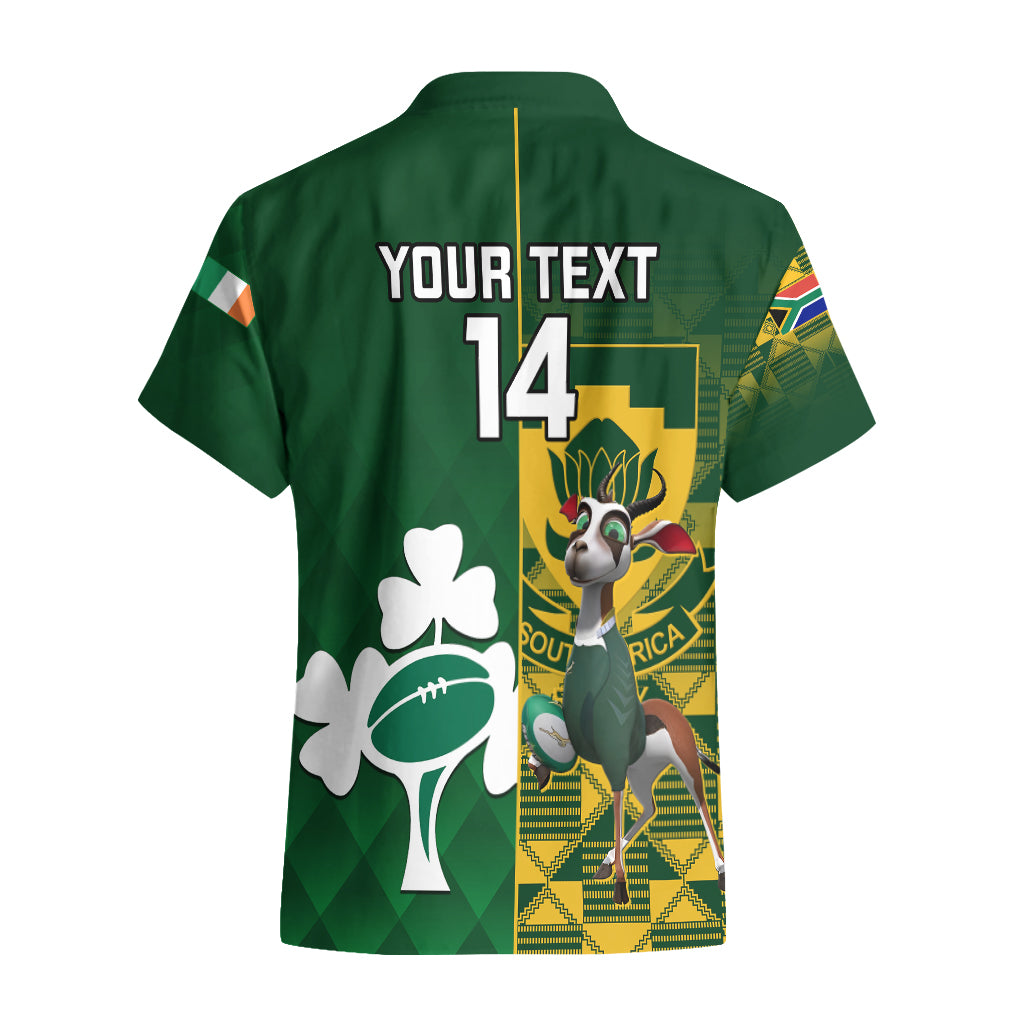 Custom South Africa And Ireland Rugby Hawaiian Shirt 2023 World Cup Springboks Shamrocks Together - Vibe Hoodie Shop
