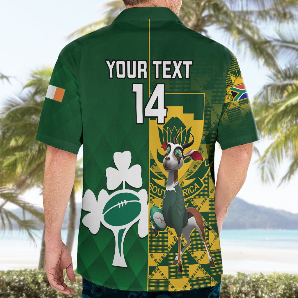 Custom South Africa And Ireland Rugby Hawaiian Shirt 2023 World Cup Springboks Shamrocks Together - Vibe Hoodie Shop
