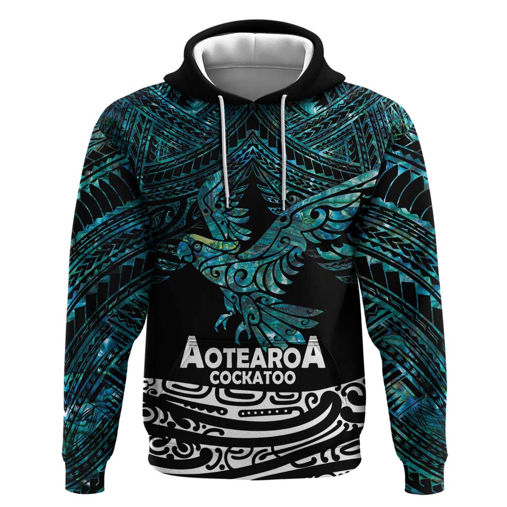 New Zealand Sulphur-crested Cockatoo Hoodie Aotearoa Maori Mix Paua Shell - Vibe Hoodie Shop