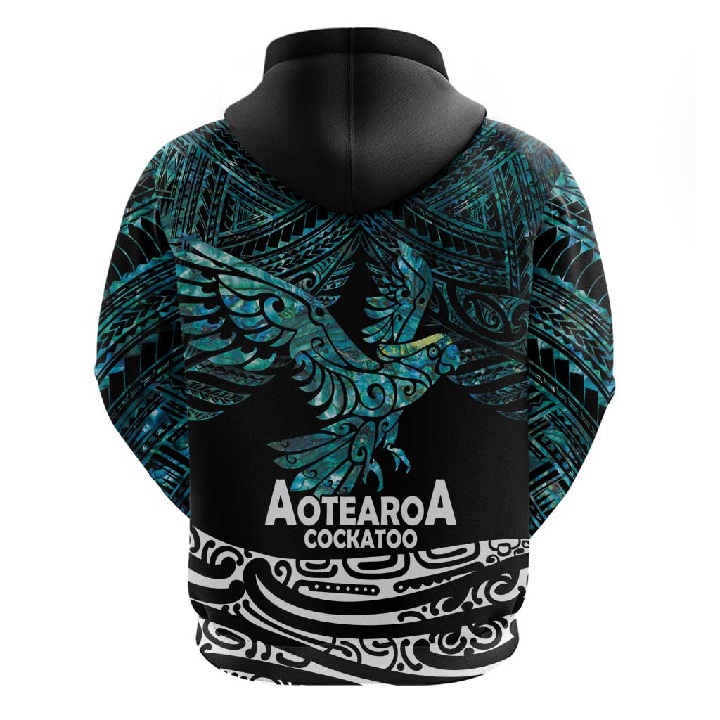 New Zealand Sulphur-crested Cockatoo Hoodie Aotearoa Maori Mix Paua Shell - Vibe Hoodie Shop