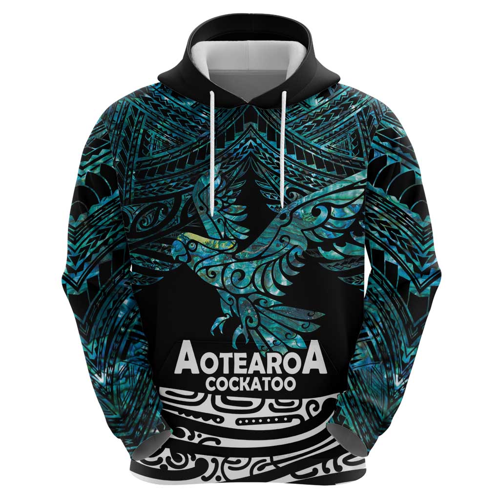 New Zealand Sulphur-crested Cockatoo Hoodie Aotearoa Maori Mix Paua Shell - Vibe Hoodie Shop