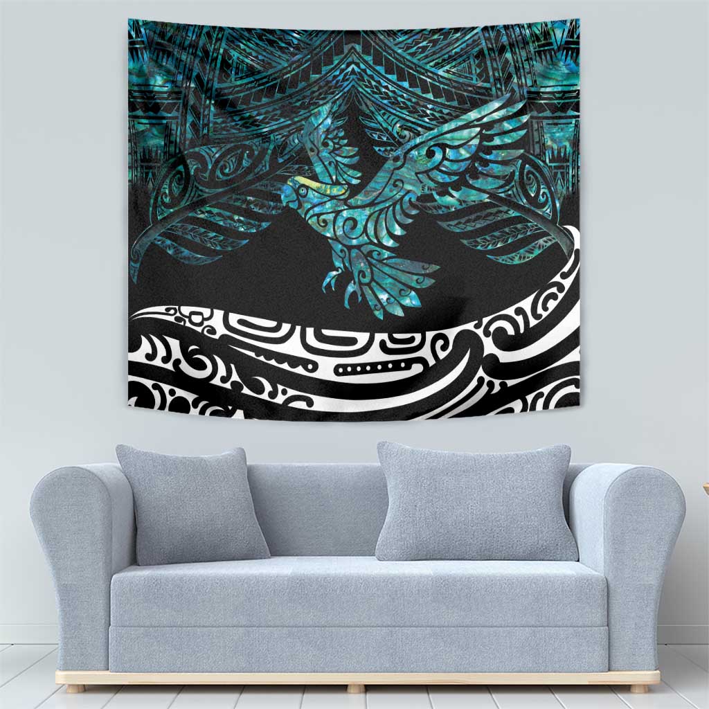 New Zealand Sulphur-crested Cockatoo Tapestry Aotearoa Maori Mix Paua Shell - Vibe Hoodie Shop