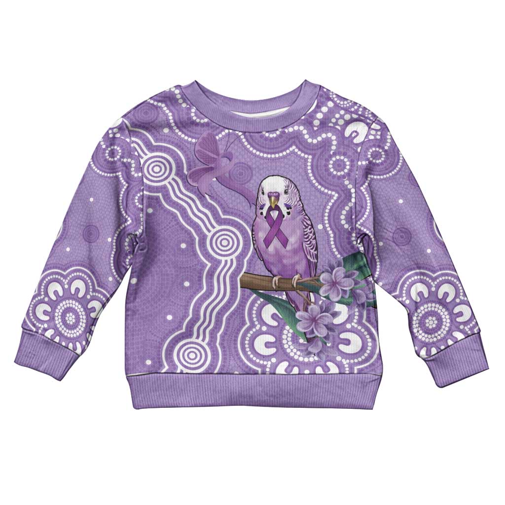 Australia Epilepsy Awareness Kid Ugly Christmas Sweater Purple Budgerigar Plumeria Aboriginal - Vibe Hoodie