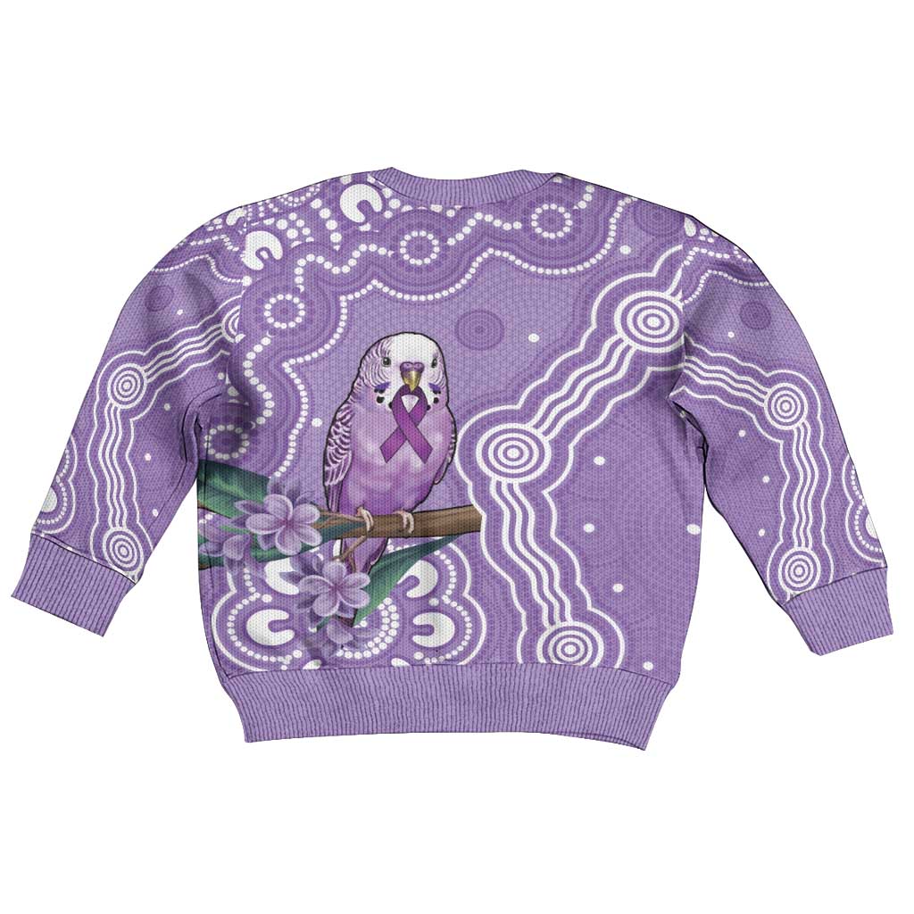 Australia Epilepsy Awareness Kid Ugly Christmas Sweater Purple Budgerigar Plumeria Aboriginal - Vibe Hoodie