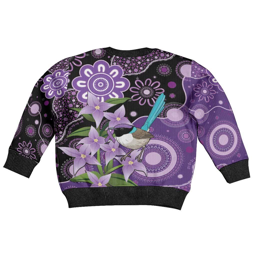 Australia Epilepsy Awareness Kid Ugly Christmas Sweater Purple-crowned Fairywren Boronia Aboriginal - Vibe Hoodie