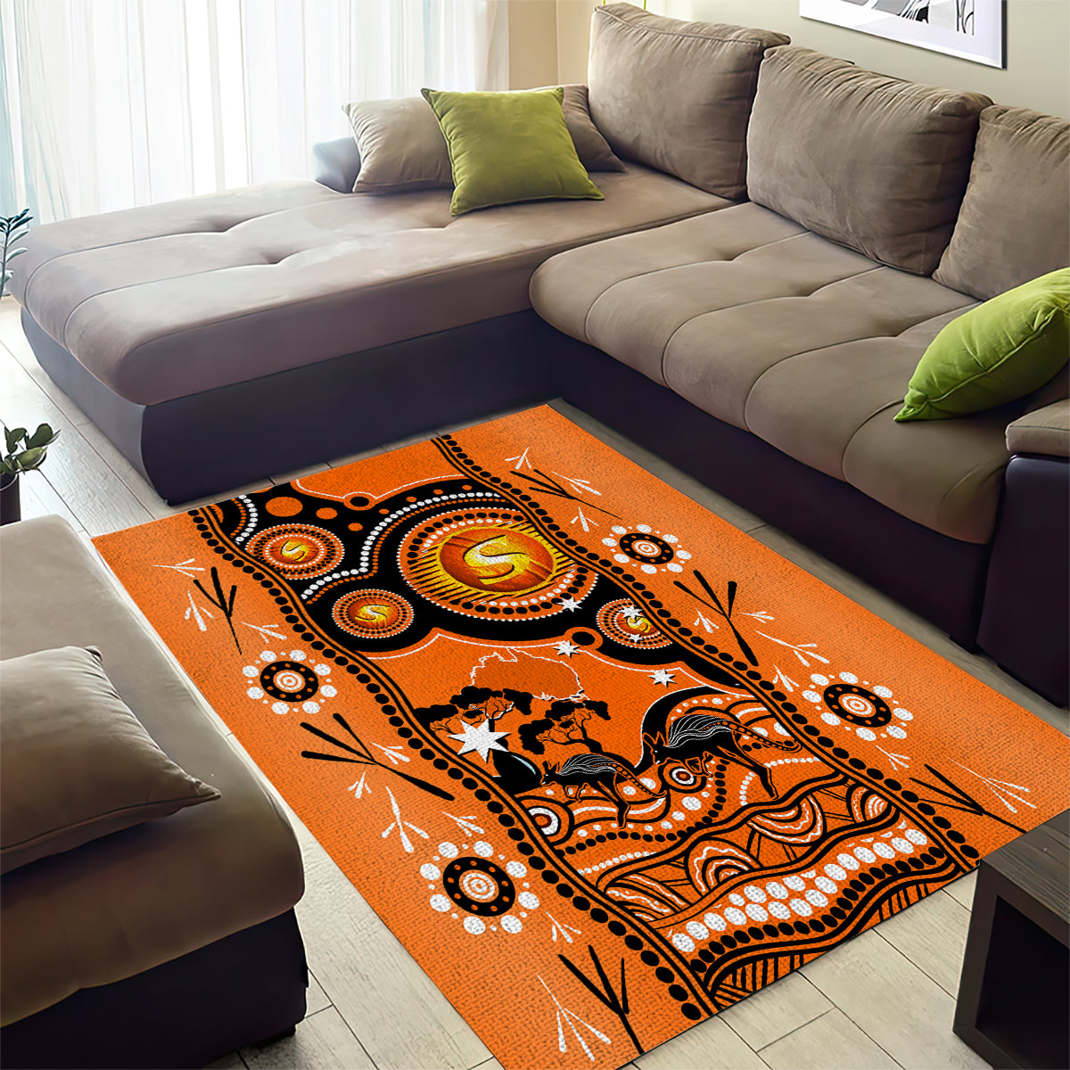 Perth Scorchers Cricket Area Rug Happy Australia Day Aboriginal Art - Vibe Hoodie Shop