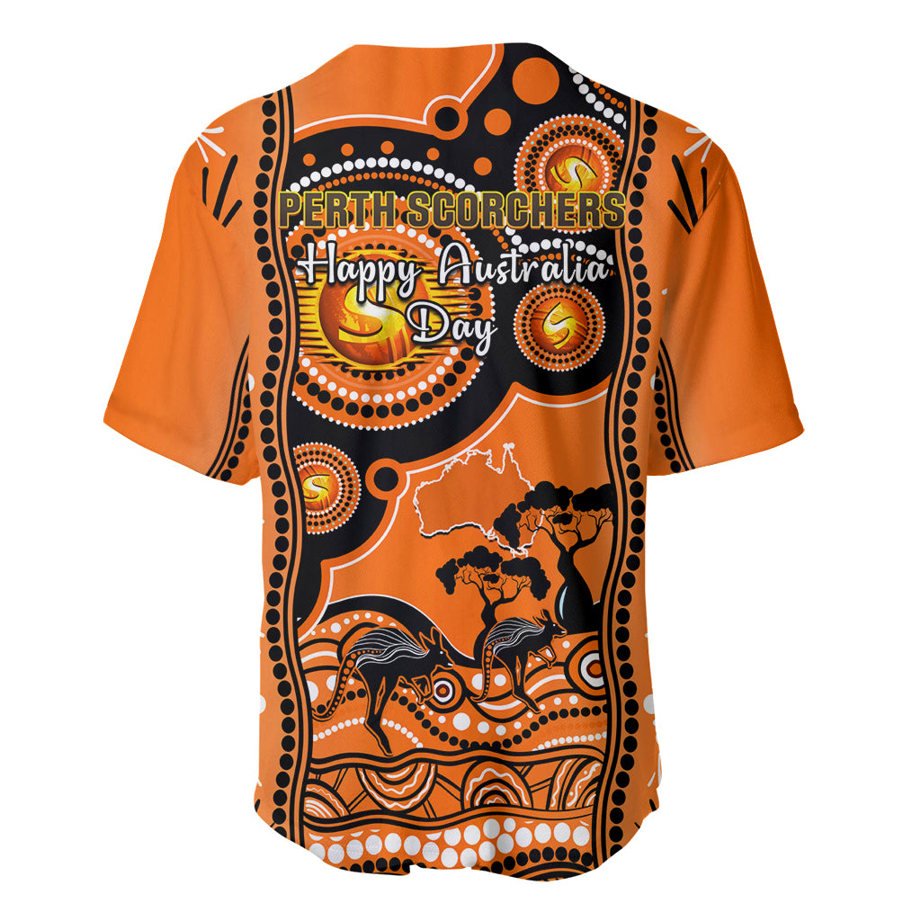 Perth Scorchers Cricket Baseball Jersey Happy Australia Day Aboriginal Art - Vibe Hoodie Shop