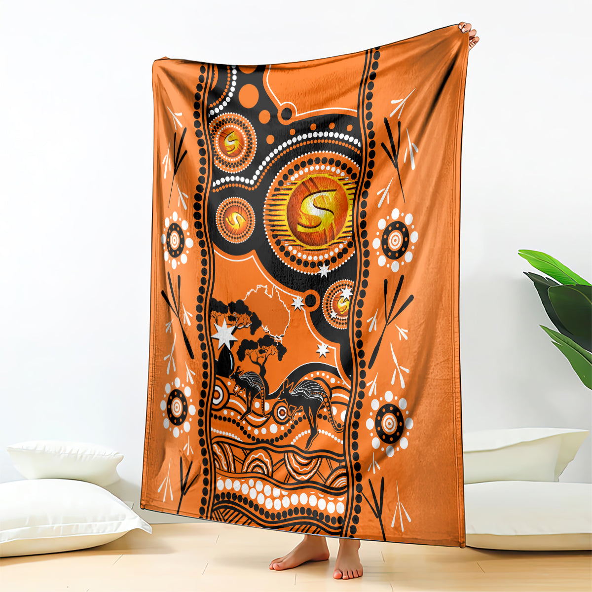 Perth Scorchers Cricket Blanket Happy Australia Day Aboriginal Art - Vibe Hoodie Shop