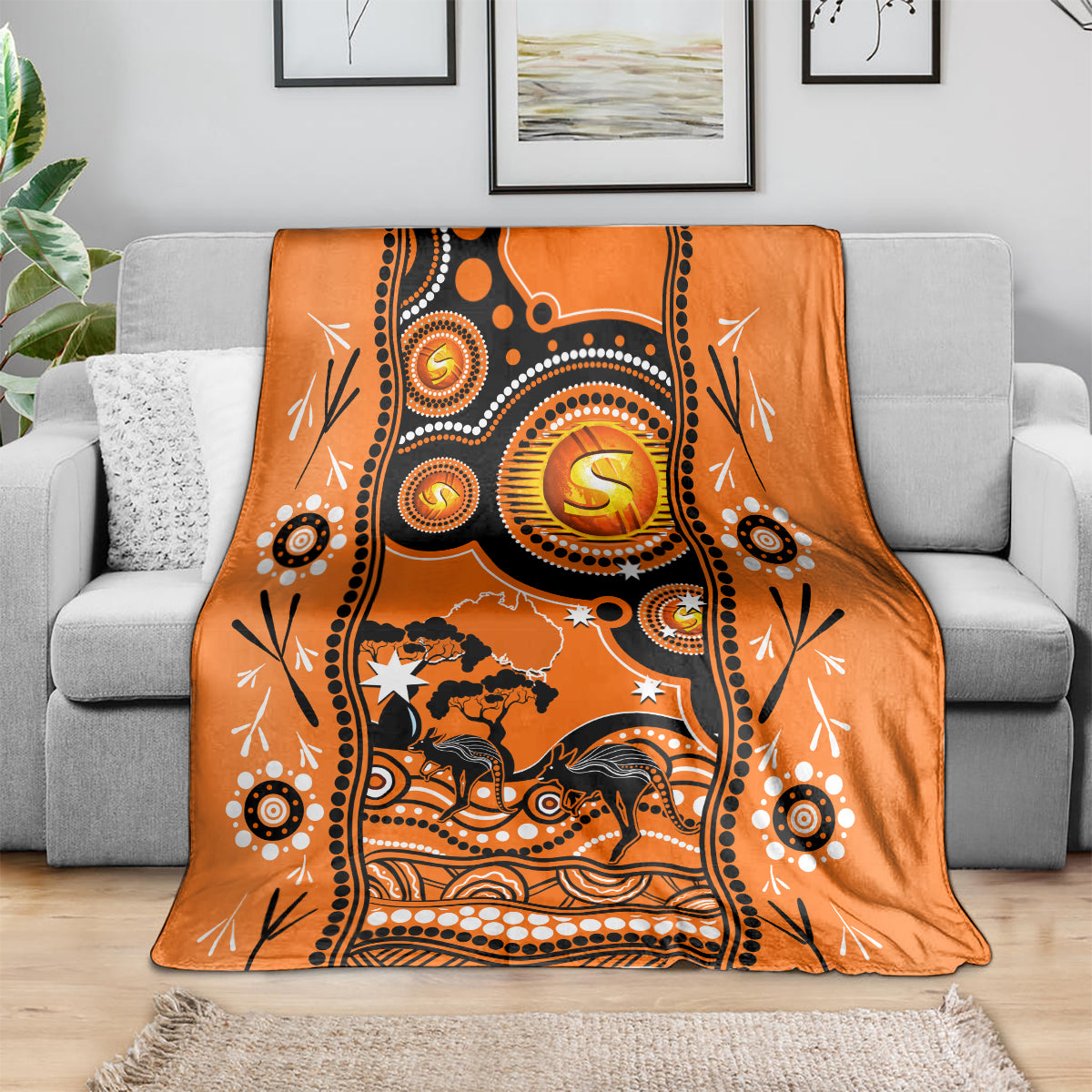 Perth Scorchers Cricket Blanket Happy Australia Day Aboriginal Art - Vibe Hoodie Shop