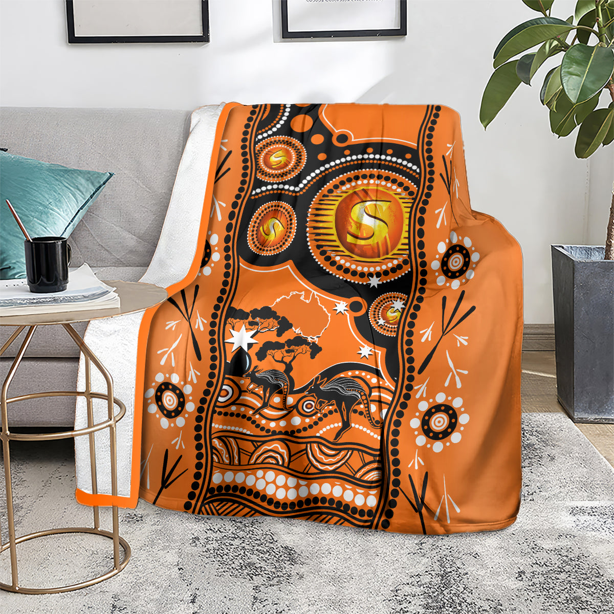 Perth Scorchers Cricket Blanket Happy Australia Day Aboriginal Art - Vibe Hoodie Shop