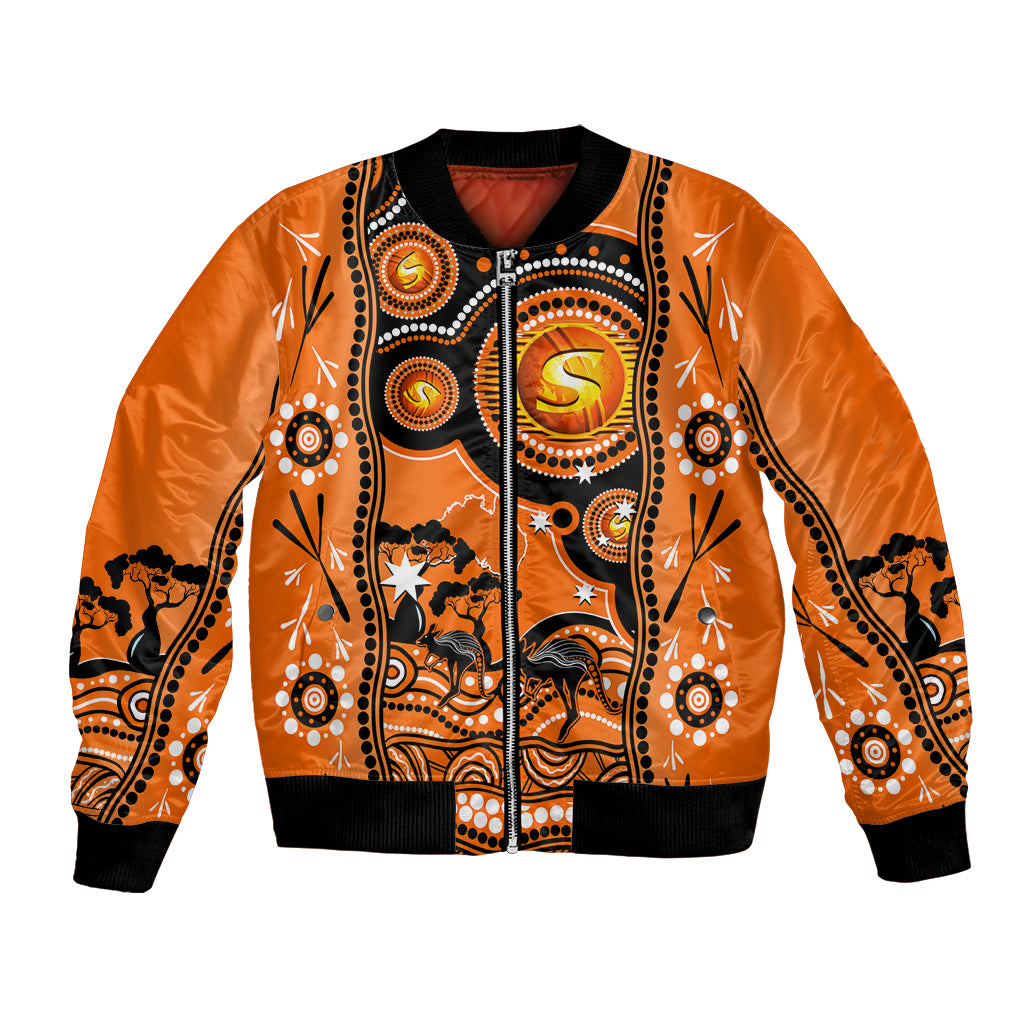 Perth Scorchers Cricket Bomber Jacket Happy Australia Day Aboriginal Art - Vibe Hoodie Shop