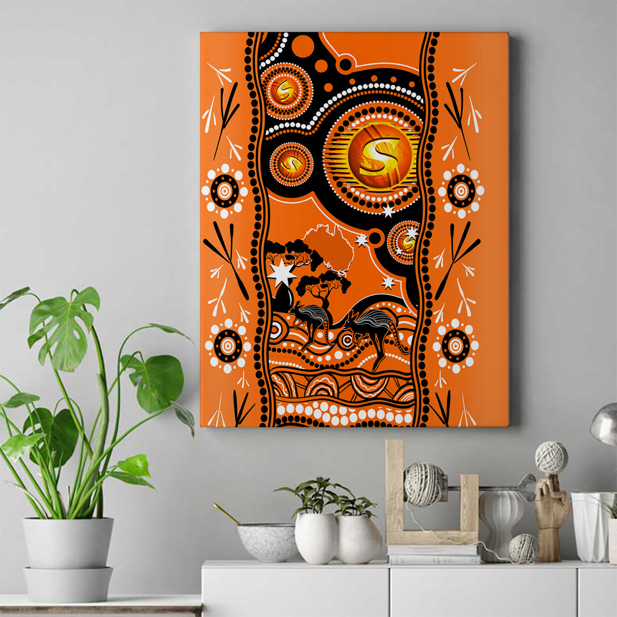 perth-scorchers-cricket-canvas-wall-art-happy-australia-day-aboriginal-art