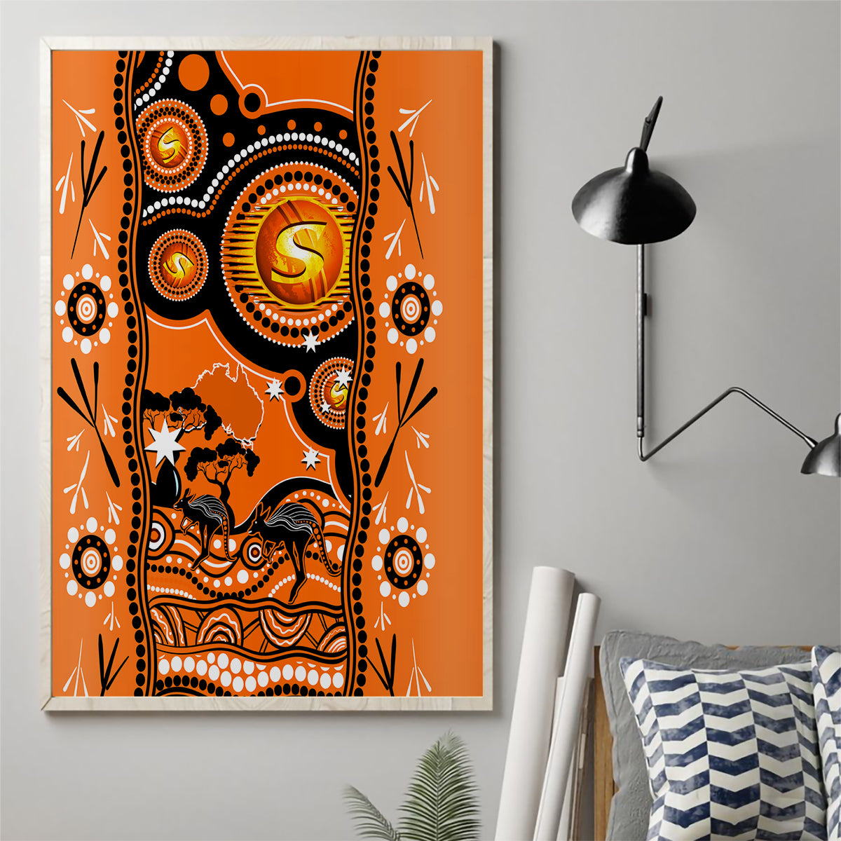 perth-scorchers-cricket-canvas-wall-art-happy-australia-day-aboriginal-art