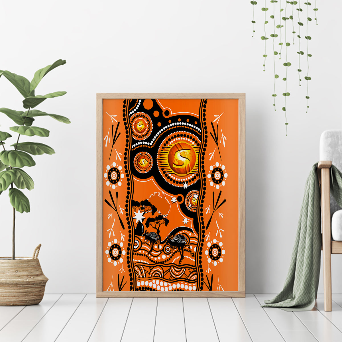 perth-scorchers-cricket-canvas-wall-art-happy-australia-day-aboriginal-art