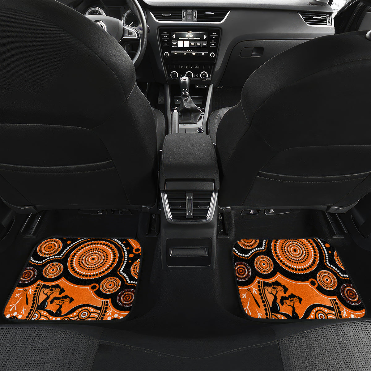 perth-scorchers-cricket-car-mats-happy-australia-day-aboriginal-art