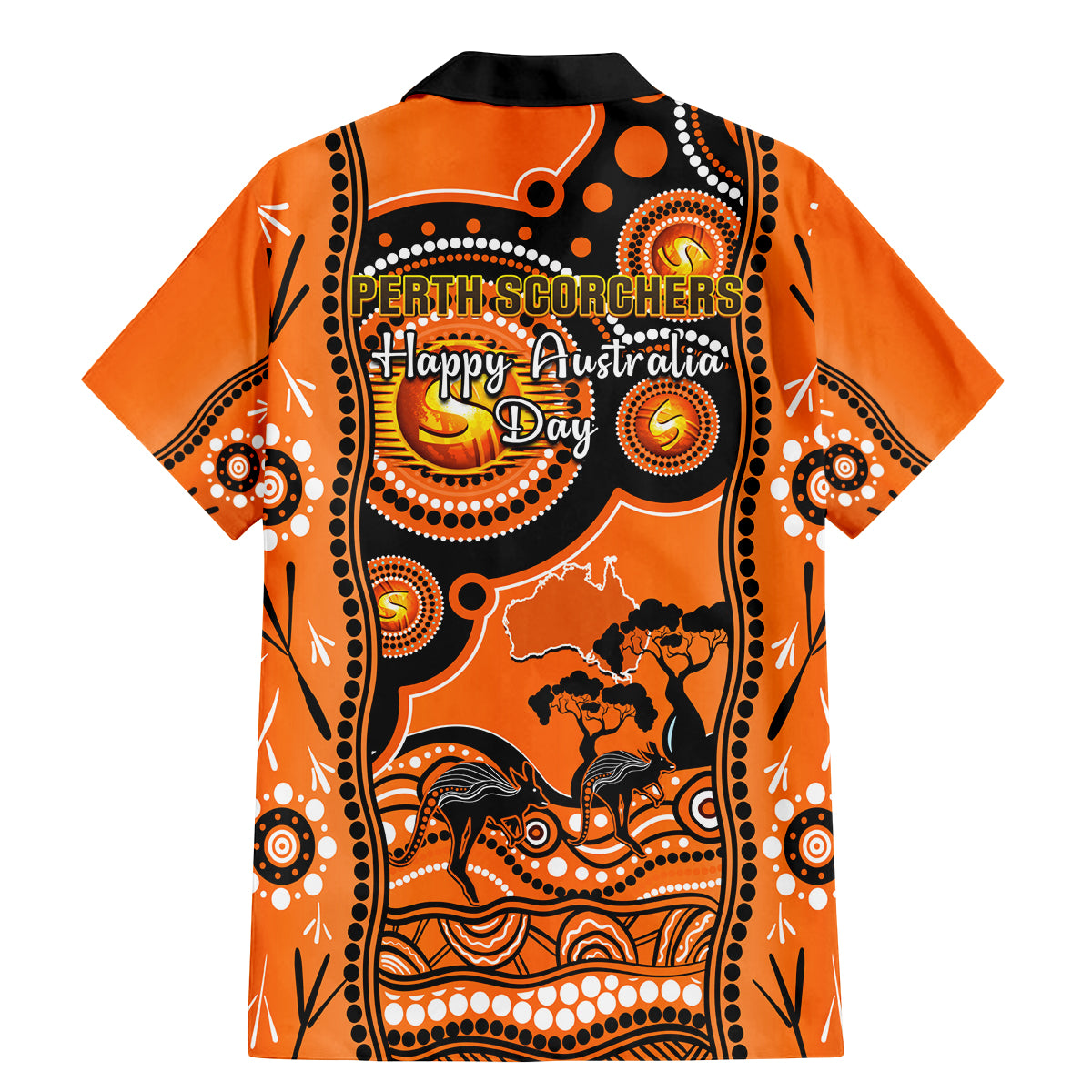 perth-scorchers-cricket-family-matching-mermaid-dress-and-hawaiian-shirt-happy-australia-day-aboriginal-art