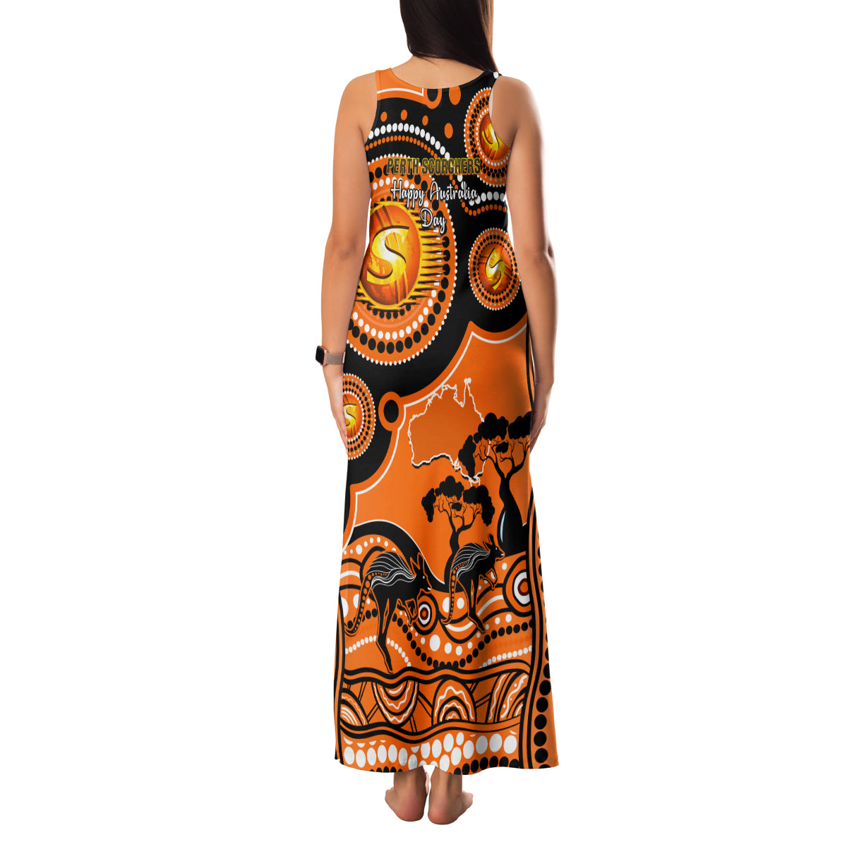 perth-scorchers-cricket-family-matching-tank-maxi-dress-and-hawaiian-shirt-happy-australia-day-aboriginal-art