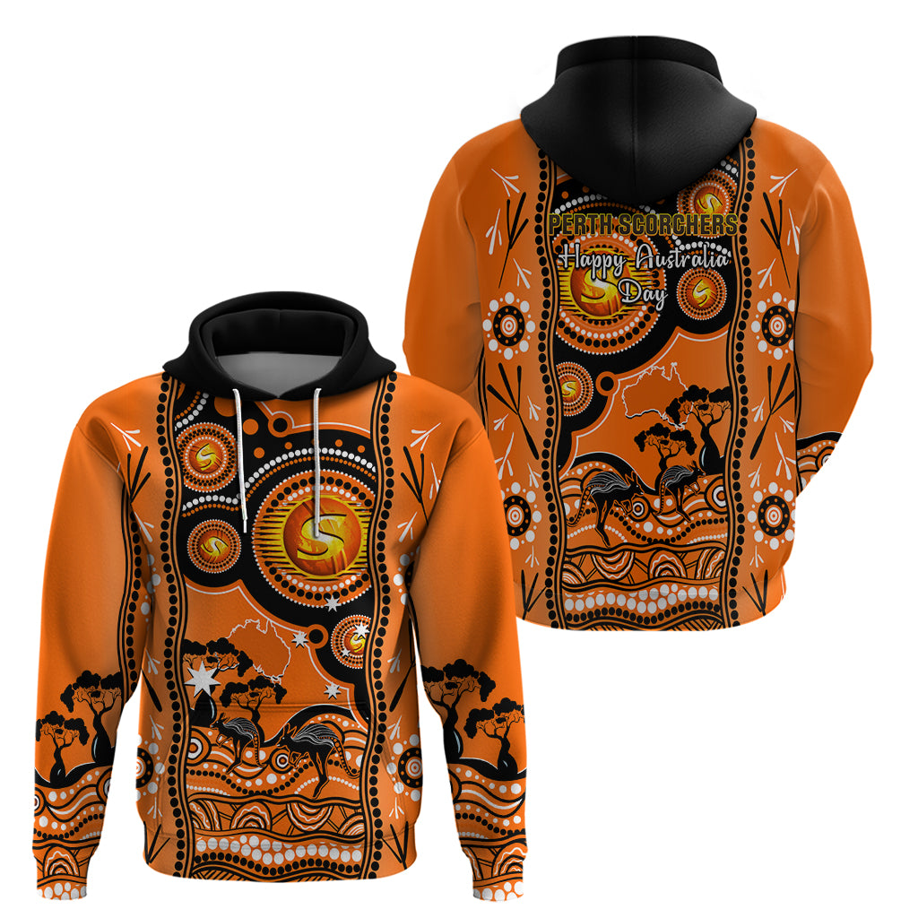 Perth Scorchers Cricket Hoodie Happy Australia Day Aboriginal Art - Vibe Hoodie Shop