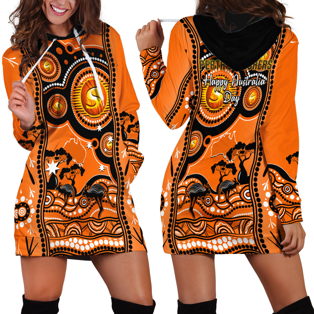 Perth Scorchers Cricket Hoodie Dress Happy Australia Day Aboriginal Art - Vibe Hoodie Shop