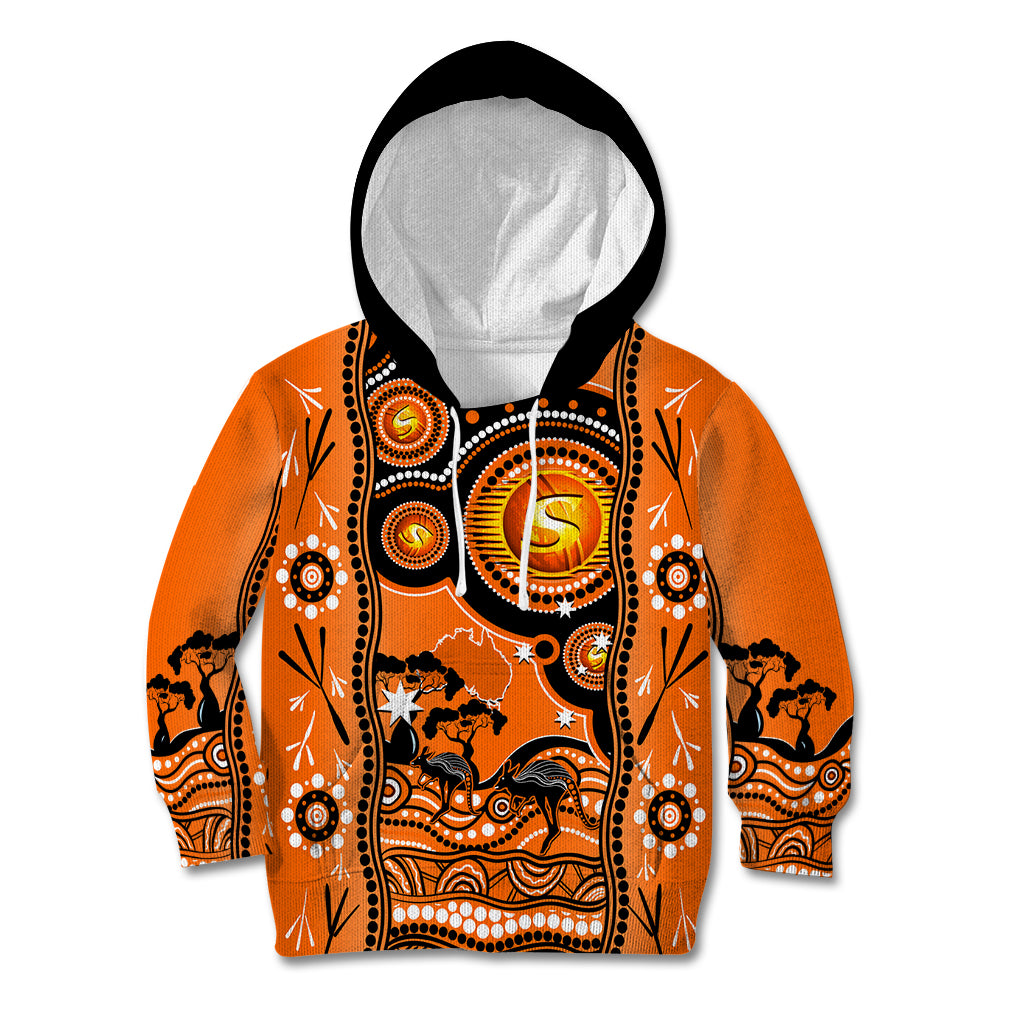 Perth Scorchers Cricket Kid Hoodie Happy Australia Day Aboriginal Art - Vibe Hoodie Shop