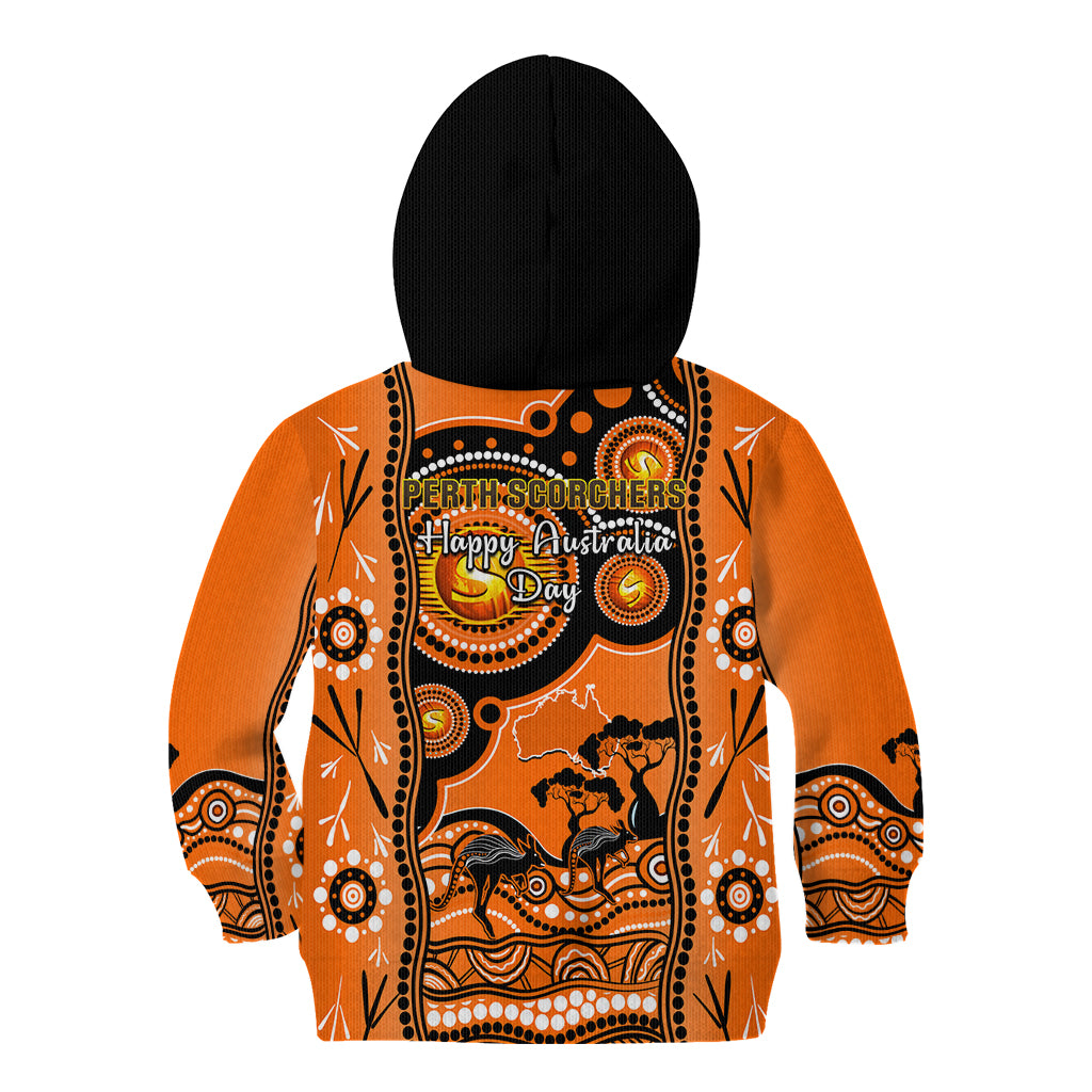 Perth Scorchers Cricket Kid Hoodie Happy Australia Day Aboriginal Art - Vibe Hoodie Shop