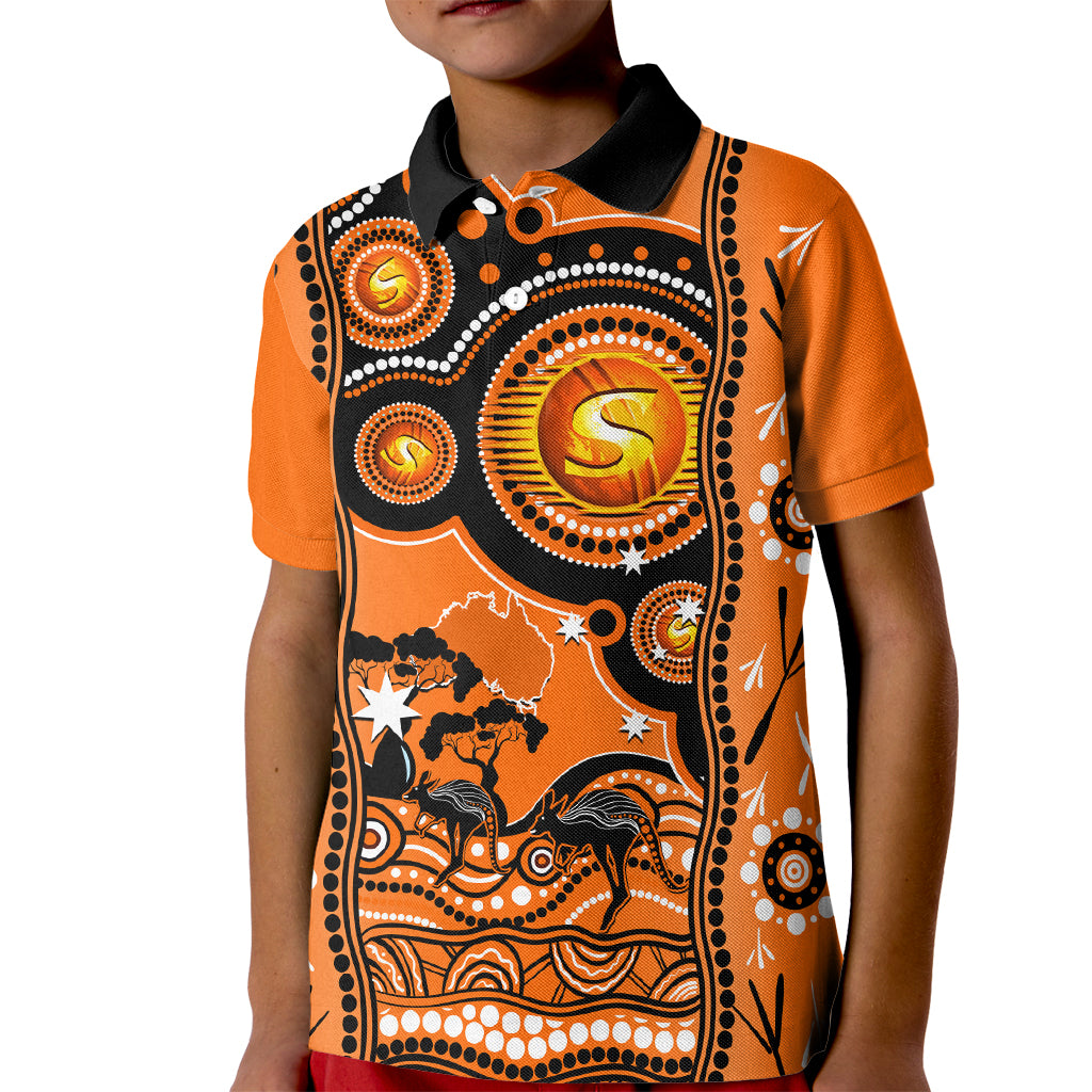 Perth Scorchers Cricket Kid Polo Shirt Happy Australia Day Aboriginal Art - Vibe Hoodie Shop