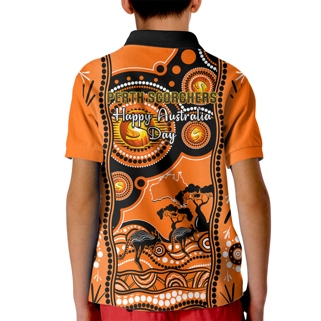 Perth Scorchers Cricket Kid Polo Shirt Happy Australia Day Aboriginal Art - Vibe Hoodie Shop