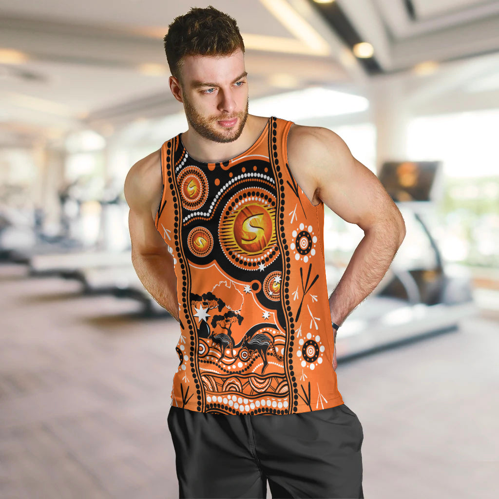 Perth Scorchers Cricket Men Tank Top Happy Australia Day Aboriginal Art - Vibe Hoodie Shop