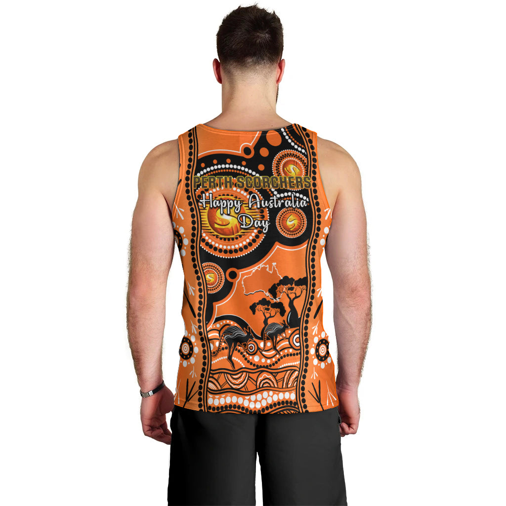 Perth Scorchers Cricket Men Tank Top Happy Australia Day Aboriginal Art - Vibe Hoodie Shop