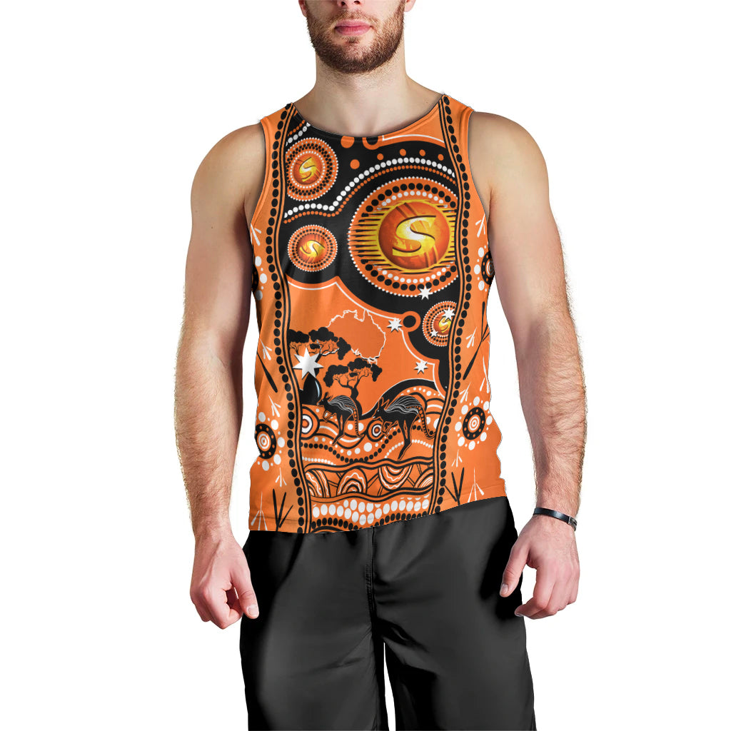 Perth Scorchers Cricket Men Tank Top Happy Australia Day Aboriginal Art - Vibe Hoodie Shop