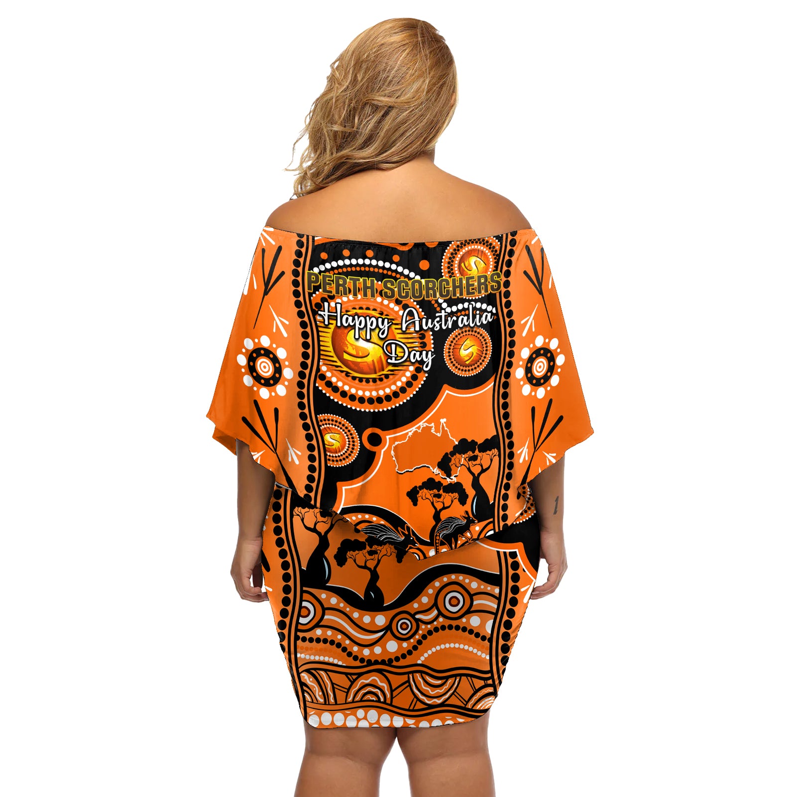 perth-scorchers-cricket-off-shoulder-short-dress-happy-australia-day-aboriginal-art