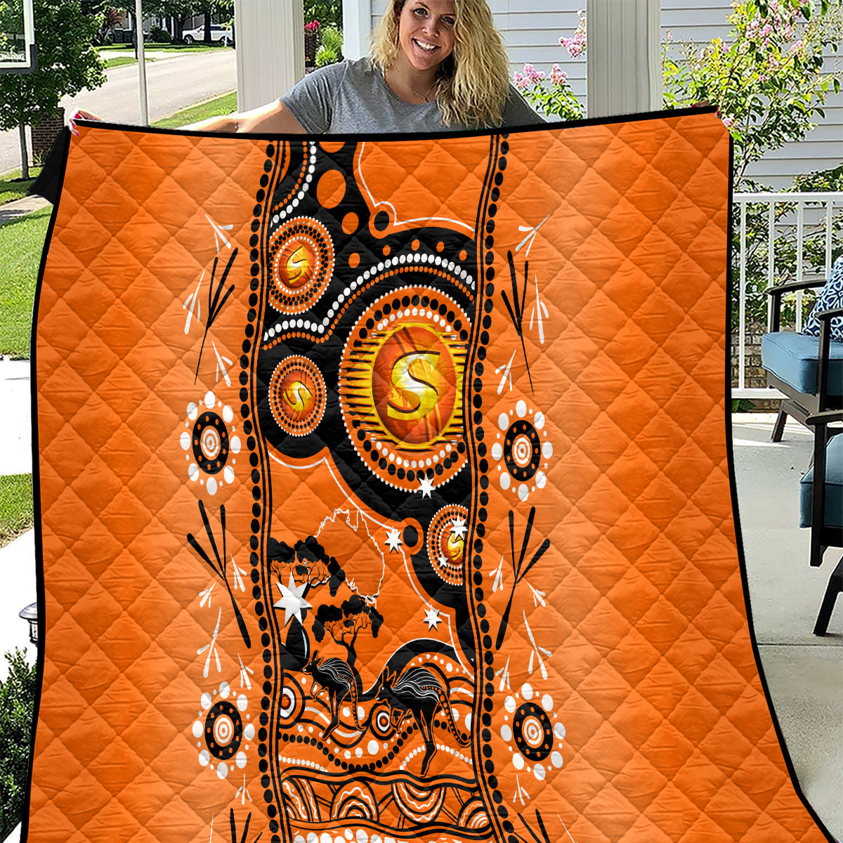 Perth Scorchers Cricket Quilt Happy Australia Day Aboriginal Art - Vibe Hoodie Shop