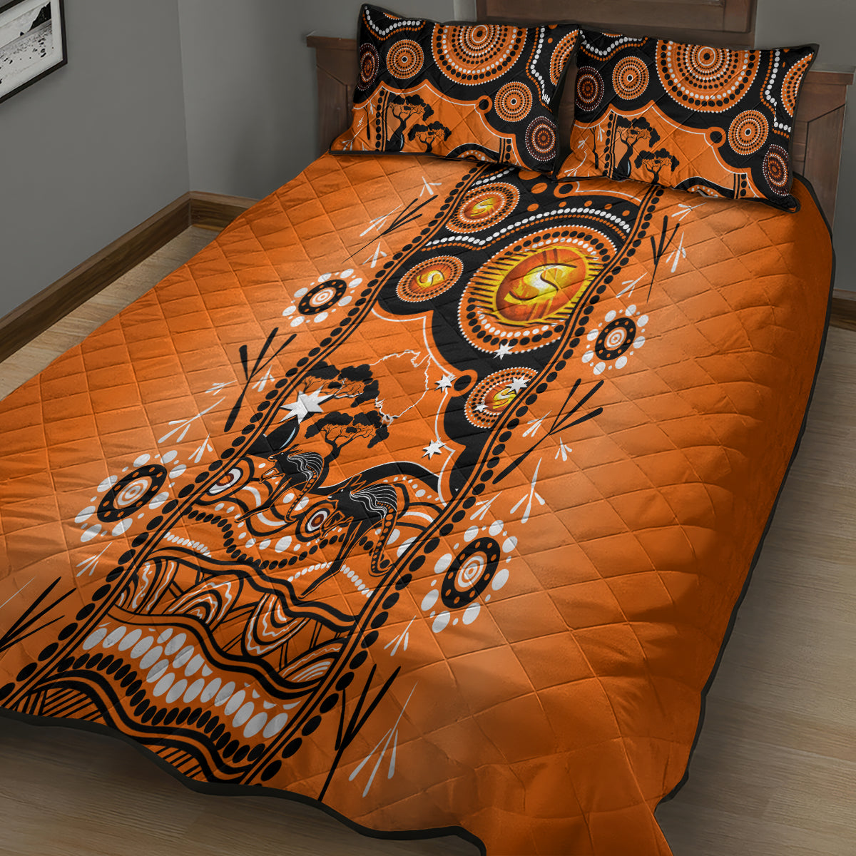 Perth Scorchers Cricket Quilt Bed Set Happy Australia Day Aboriginal Art - Vibe Hoodie Shop