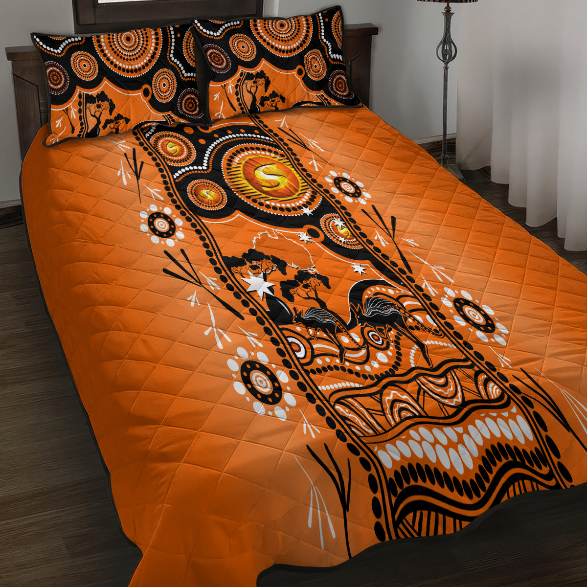 Perth Scorchers Cricket Quilt Bed Set Happy Australia Day Aboriginal Art - Vibe Hoodie Shop