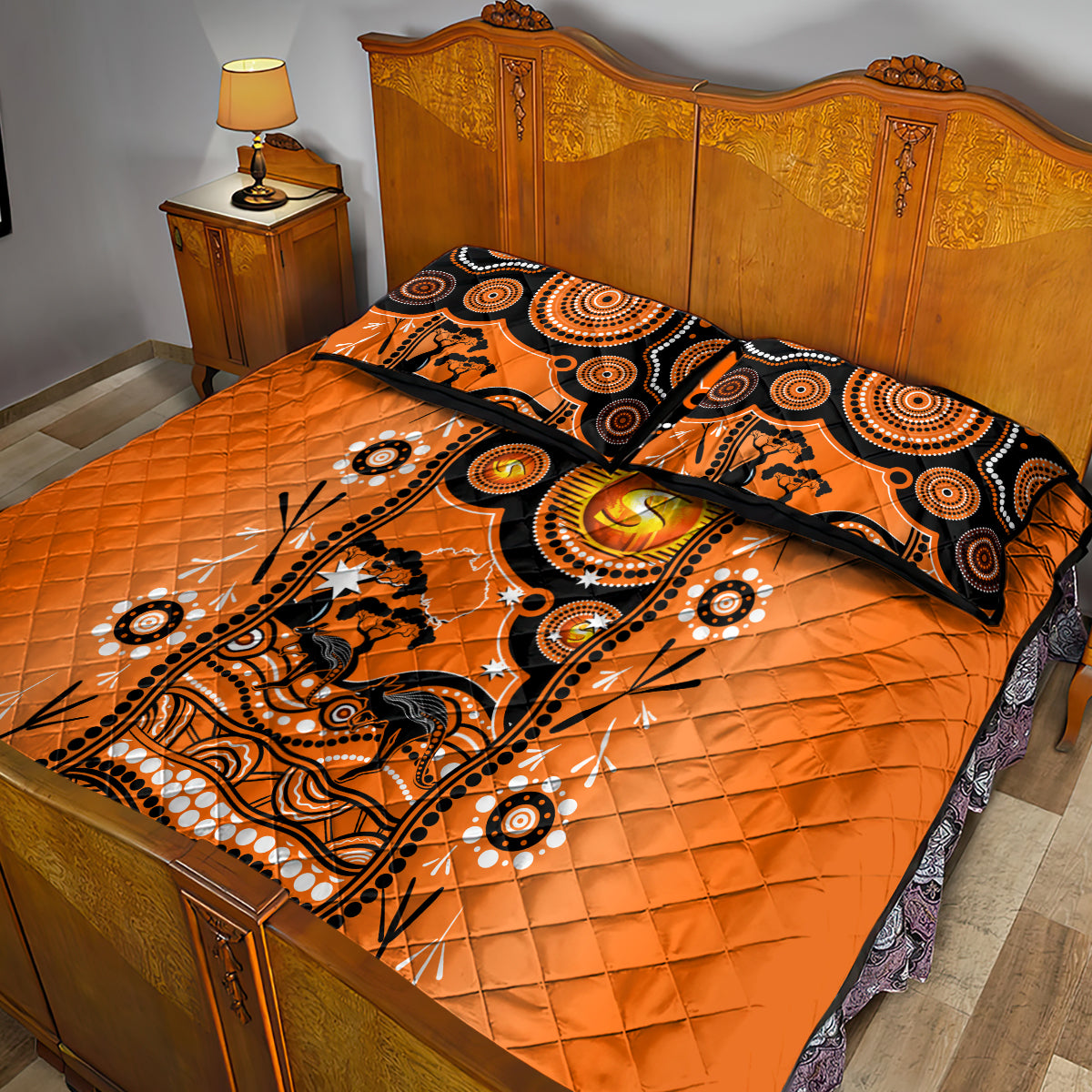 Perth Scorchers Cricket Quilt Bed Set Happy Australia Day Aboriginal Art - Vibe Hoodie Shop