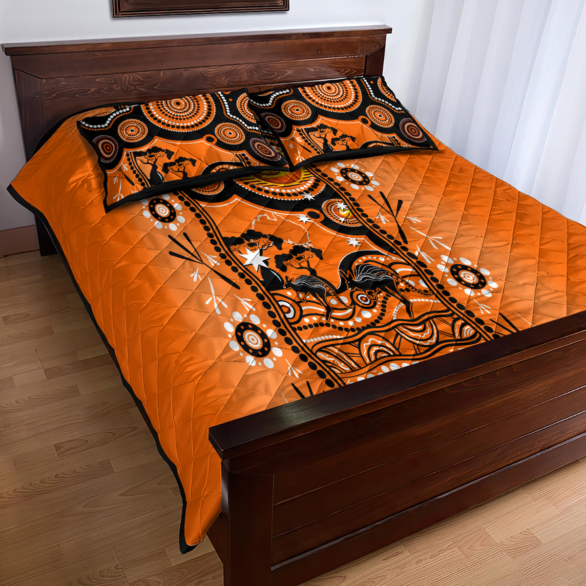 Perth Scorchers Cricket Quilt Bed Set Happy Australia Day Aboriginal Art - Vibe Hoodie Shop