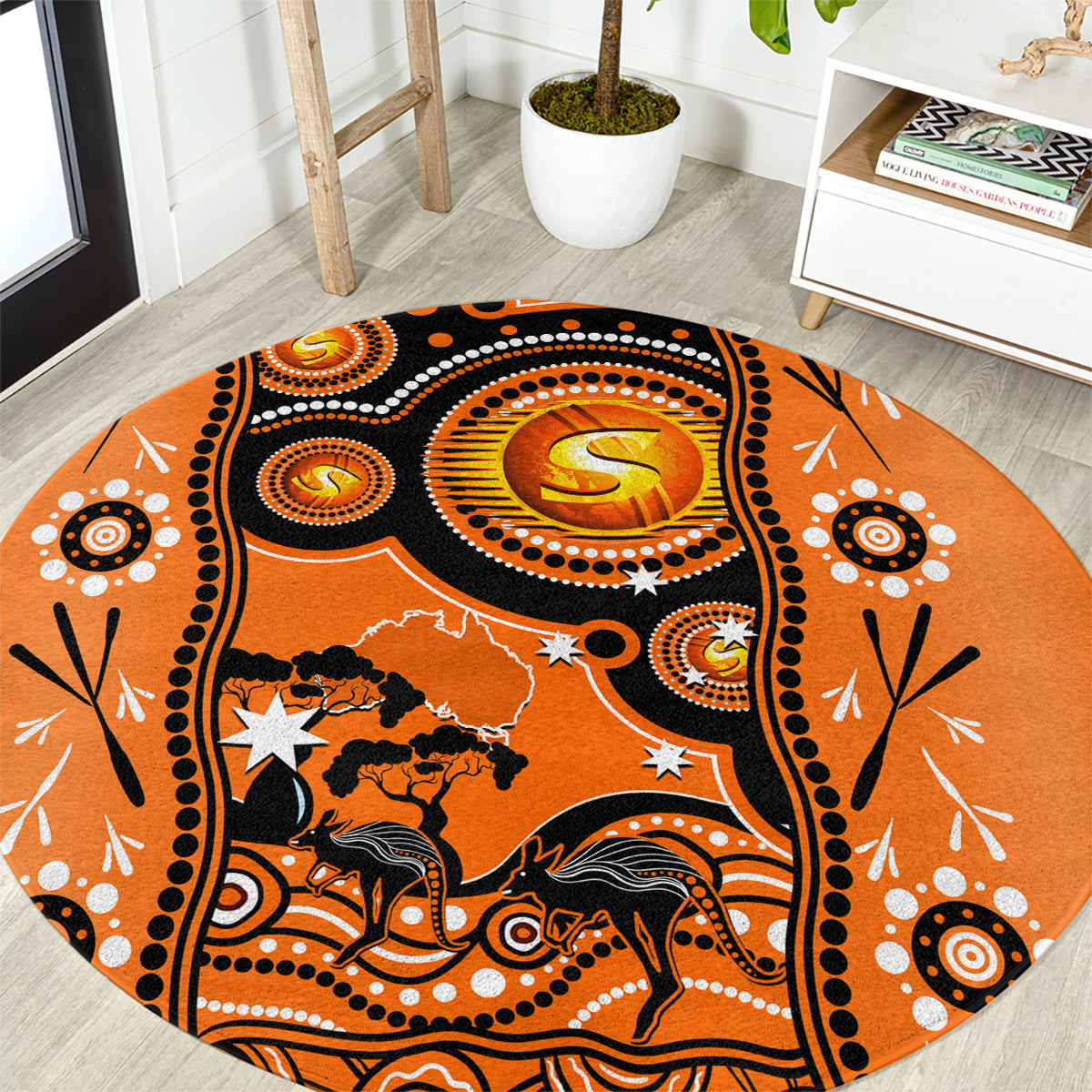 perth-scorchers-cricket-round-carpet-happy-australia-day-aboriginal-art